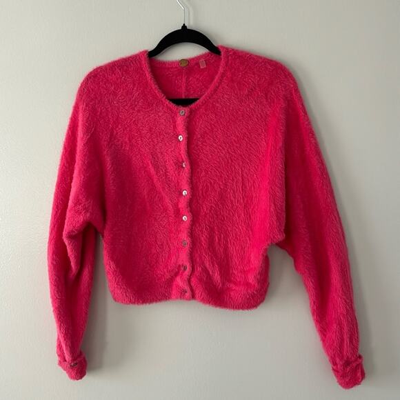 Free People One Allegra Cardigan Hot Pink Size Small XSmall - Picture 2 of 10
